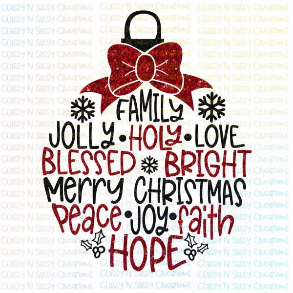 Christmas Ornament-Red Glitter