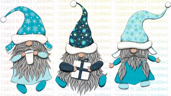 Gnomes - Blue Snowflakes