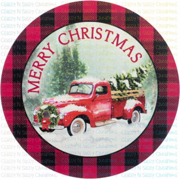 Merry Christmas - Plaid with Truck