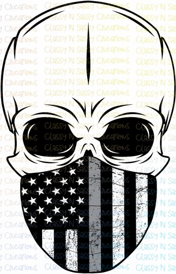 Skulls  - camo, corrections, dispatch, EMS, firefighter, light blue, military, nurse, police, pride, UK Flag, USA Flag, white - Image 13