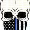 Skulls  - camo, corrections, dispatch, EMS, firefighter, light blue, military, nurse, police, pride, UK Flag, USA Flag, white - Image 11