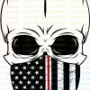 Skulls  - camo, corrections, dispatch, EMS, firefighter, light blue, military, nurse, police, pride, UK Flag, USA Flag, white - Image 7