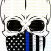 Skulls  - camo, corrections, dispatch, EMS, firefighter, light blue, military, nurse, police, pride, UK Flag, USA Flag, white - Image 6