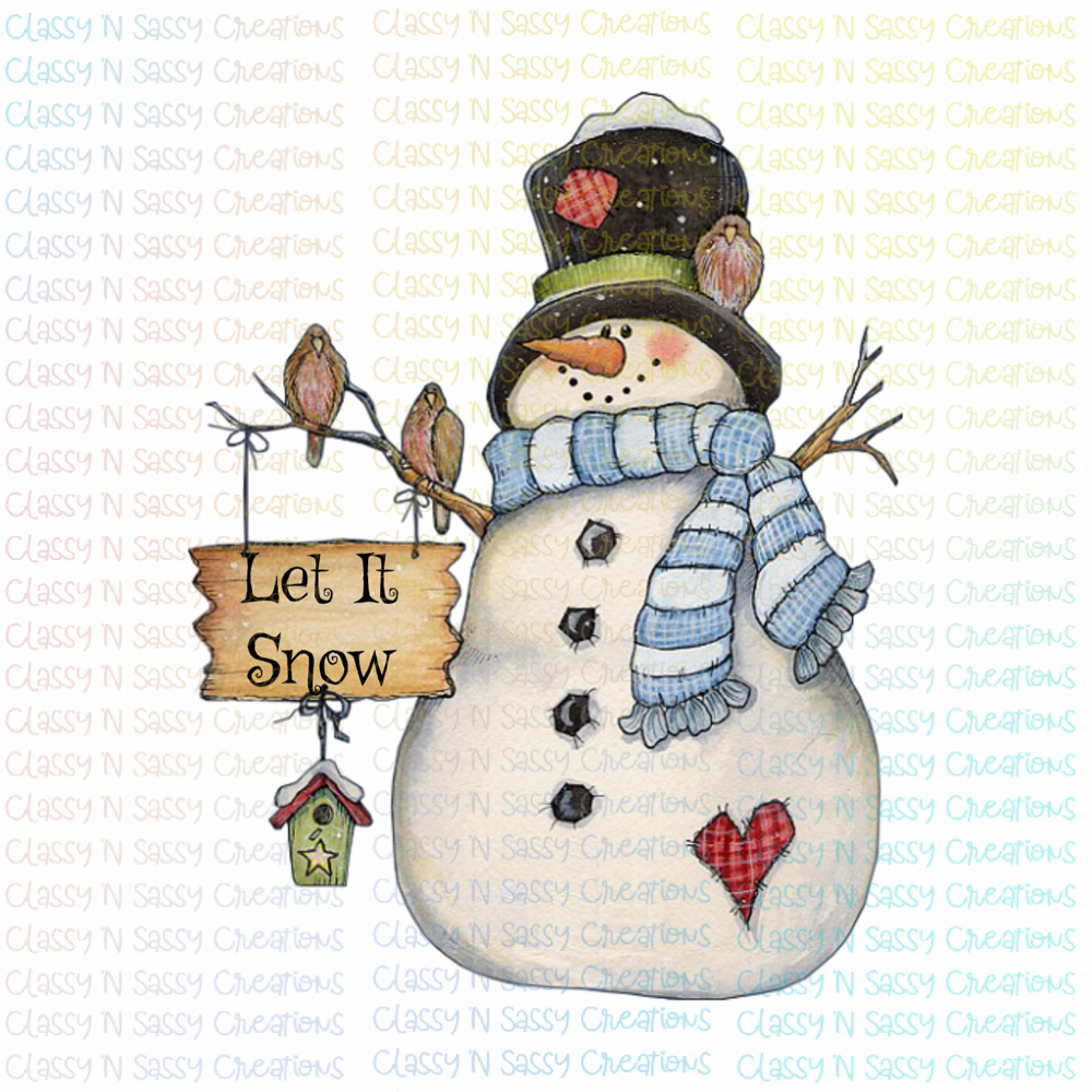 Snowman with customized sign – Classy 'N Sassy Creations