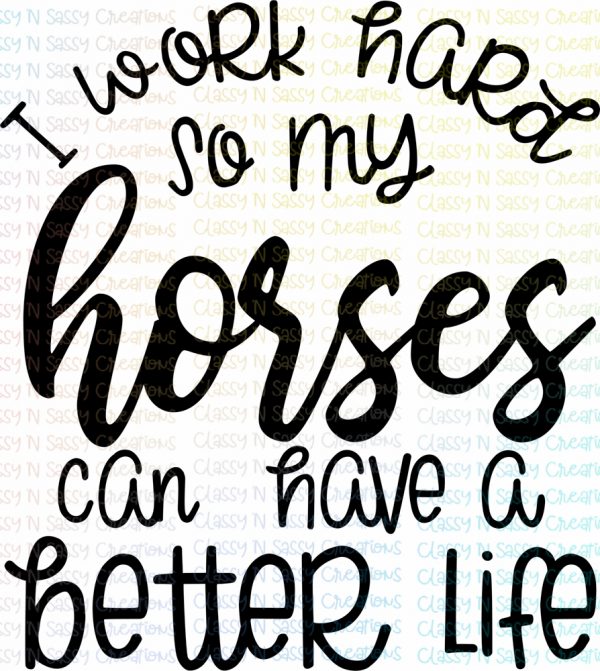 I work hard so my horses can have a better life